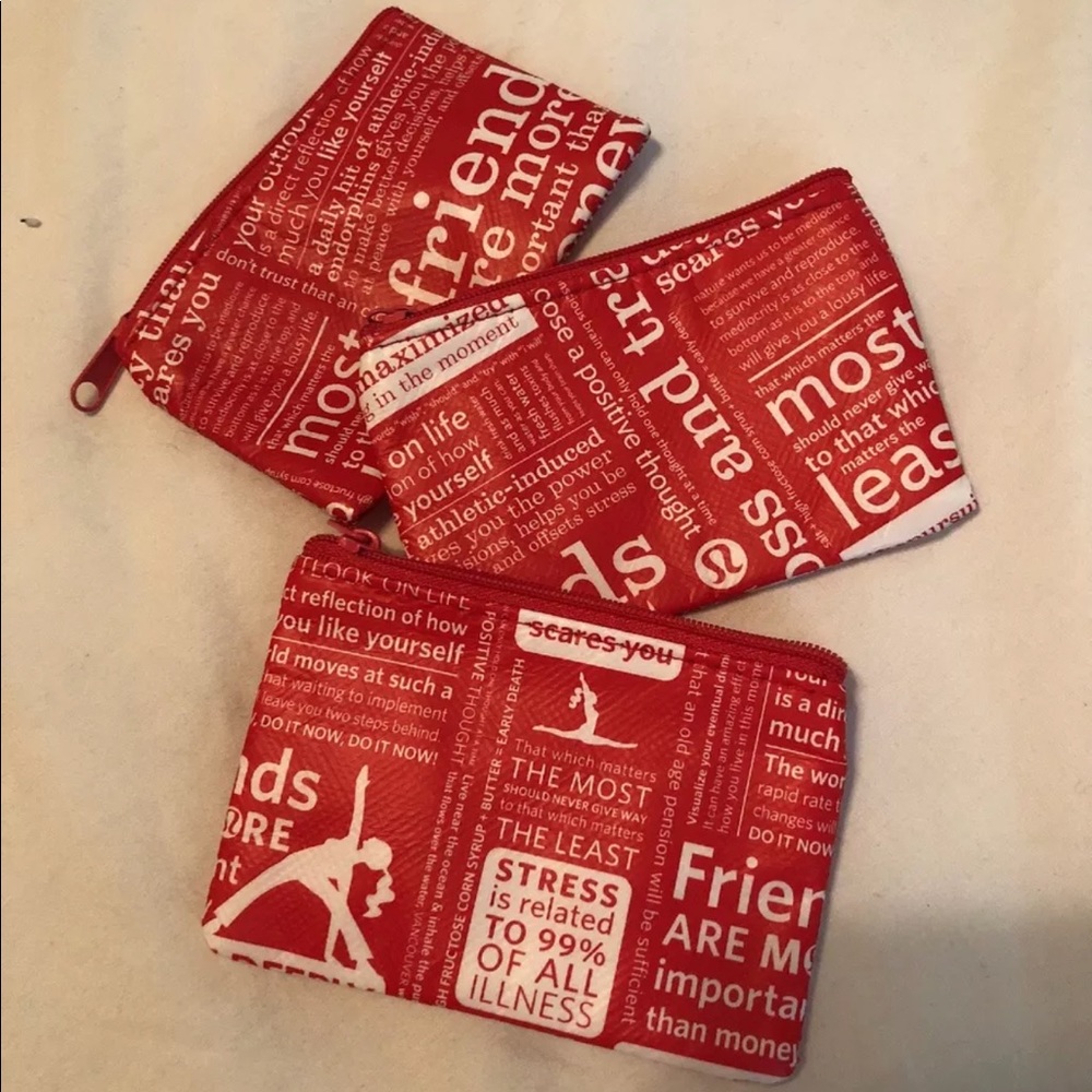 Lululemon coin purse wallet x3